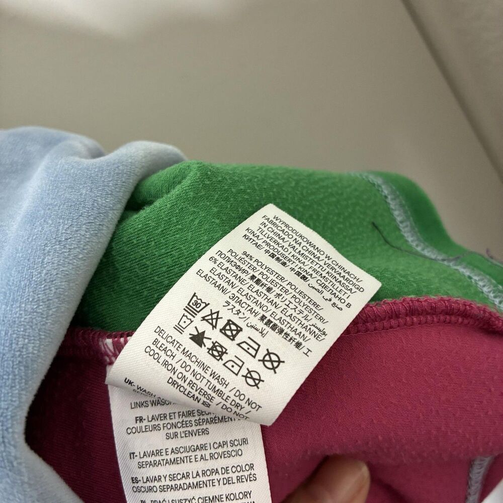 Mini Boden Dress Girls 5-6Y Multicolor Velour Colorblock Fit & Flare Party - Picture 12 of 14